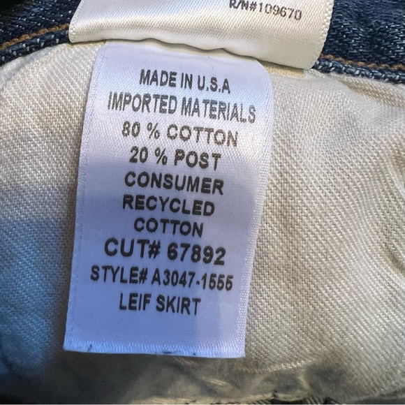 NWOT Agolde Leif Denim Skirt Medium Wash Denim Maxi Skirt High Slit - Picture 9 of 10